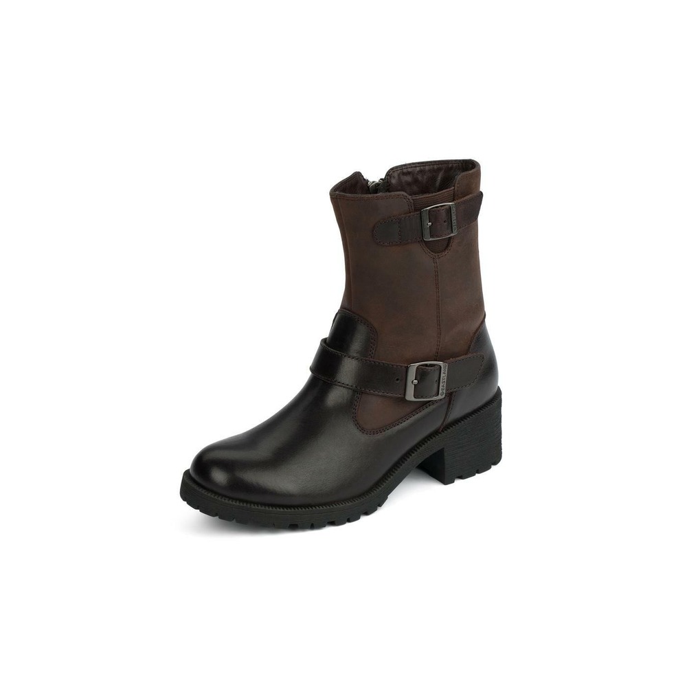 EASTLAND Belmont Black Buckled Moto Boots 6 M
